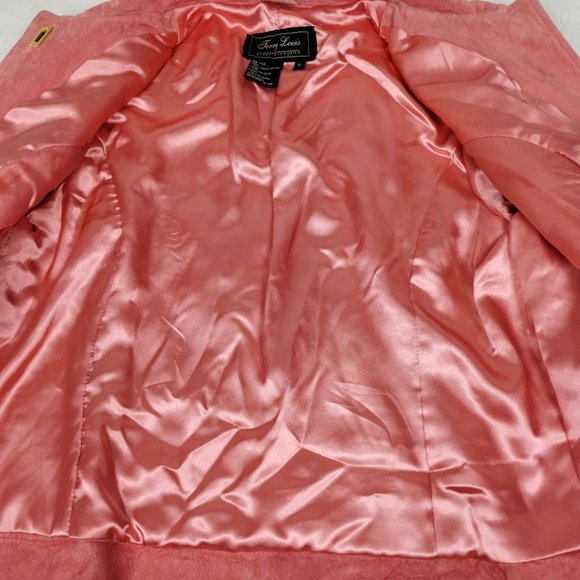 Jerry Lewis 100% Genuine Leathar Jacket Women's Quilted Pink Suede Sz Med - Picture 4 of 16
